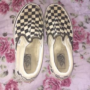 checkered vans slip ons